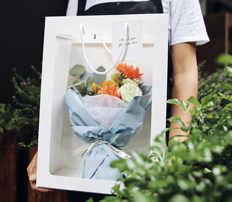 قیمت خوب بسته بندی کیف کاغذی قابل تجزیه با پنجره برای هدیه مواد غذایی 450gm آنلاین